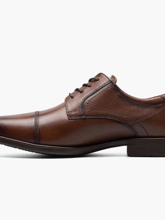 Florsheim Brown Leather Cap Toe Oxfords Mens 11 Classic Dress Shoes main image 8